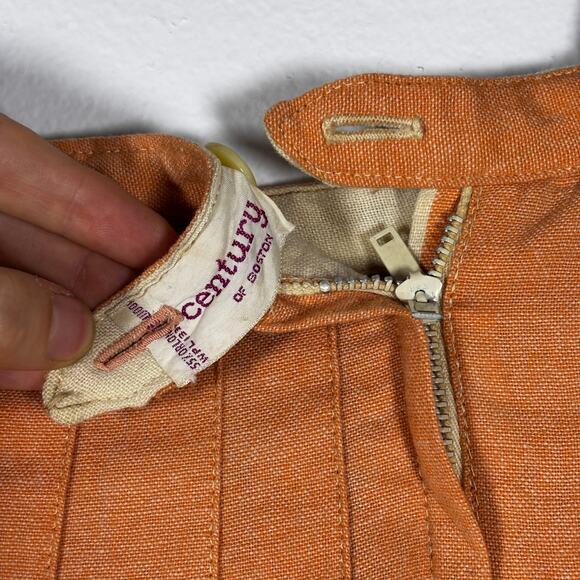 Vintage 1960s Wool Pleated Mini Skirt Century of Boston Salmon Pink Beige - Picture 2 of 16